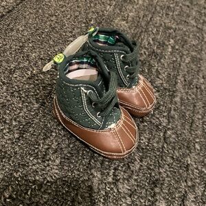 Quilted Green and Brown Kids Boots